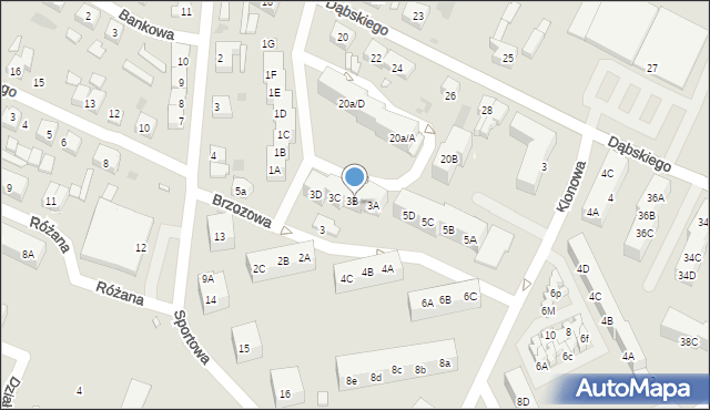 Gryfice, Brzozowa, 3a/B, mapa Gryfice