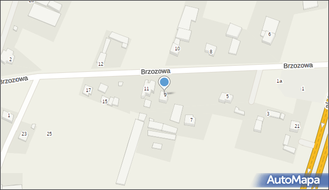 Grzędy, Brzozowa, 9, mapa Grzędy