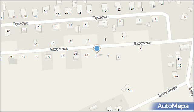 Grzybowo, Brzozowa, 11, mapa Grzybowo