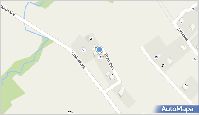 Hecznarowice, Brzozowa, 11, mapa Hecznarowice