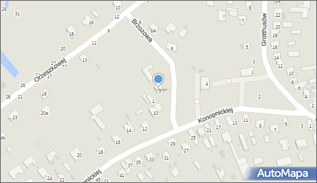 Hrubieszów, Brzozowa, 3, mapa Hrubieszów