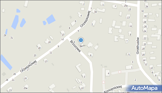 Hrubieszów, Brzozowa, 6A, mapa Hrubieszów