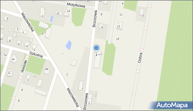 Huta Żabiowolska, Brzozowa, 4, mapa Huta Żabiowolska