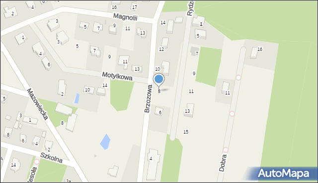 Huta Żabiowolska, Brzozowa, 8, mapa Huta Żabiowolska