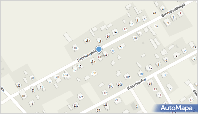 Iłowo-Osada, Broniewskiego, 13, mapa Iłowo-Osada