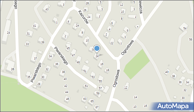 Iwonicz-Zdrój, Braci Kazurów Józefa i Władysława, 14, mapa Iwonicz-Zdrój