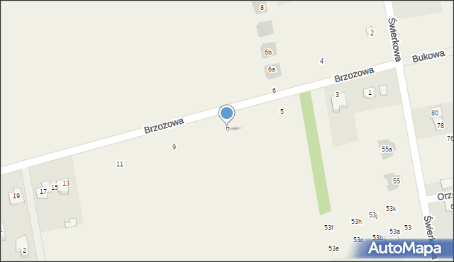 Jakubowice Konińskie, Brzozowa, 7, mapa Jakubowice Konińskie