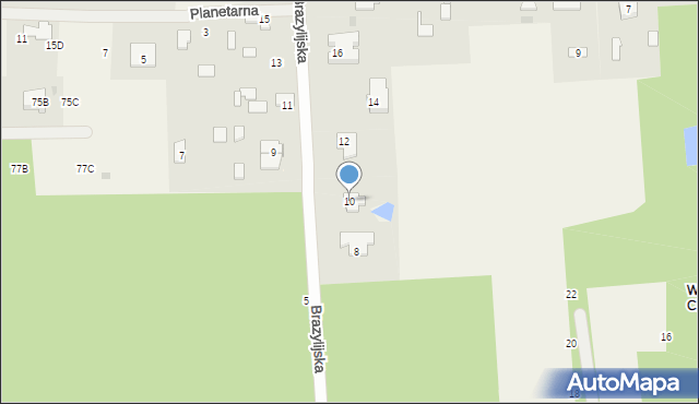 Janinów, Brazylijska, 10, mapa Janinów