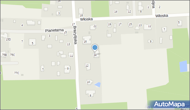 Janinów, Brazylijska, 14, mapa Janinów