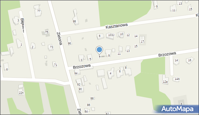 Janiszew, Brzozowa, 7, mapa Janiszew