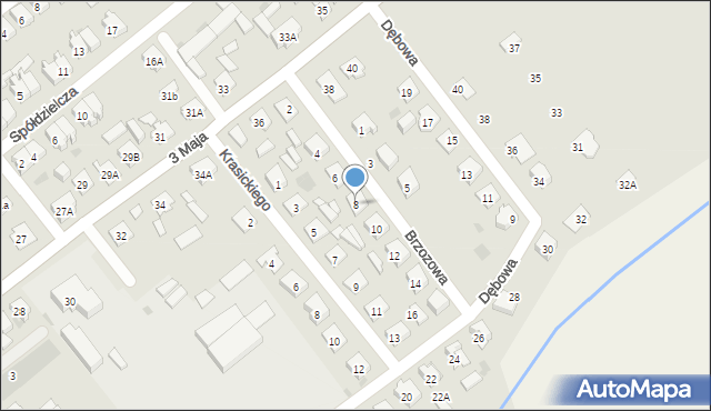 Janowiec Wielkopolski, Brzozowa, 8, mapa Janowiec Wielkopolski