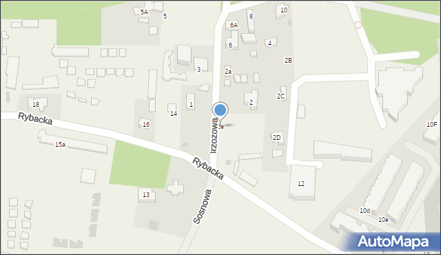 Jantar, Brzozowa, 2e, mapa Jantar