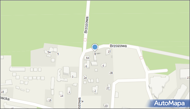 Jantar, Brzozowa, 8, mapa Jantar