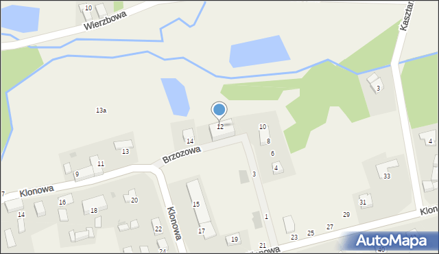 Januszkowice, Brzozowa, 12, mapa Januszkowice