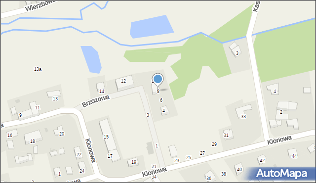 Januszkowice, Brzozowa, 8, mapa Januszkowice