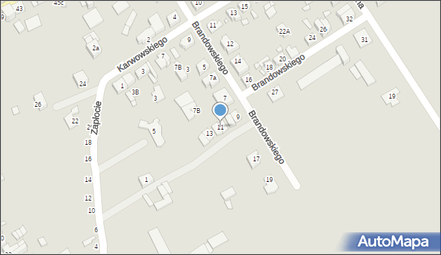 Jarocin, Brandowskiego Alfreda, 11, mapa Jarocin