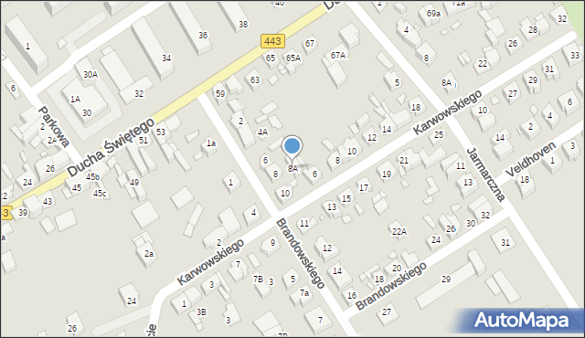 Jarocin, Brandowskiego Alfreda, 8A, mapa Jarocin