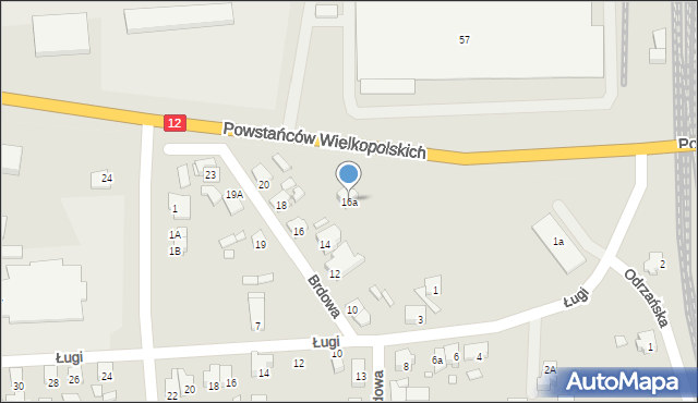 Jarocin, Brdowa, 16a, mapa Jarocin