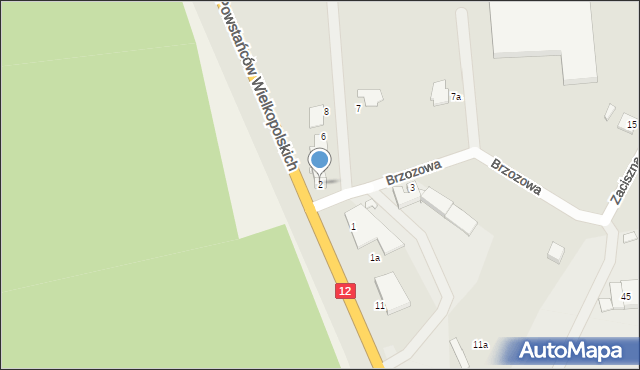 Jarocin, Brzozowa, 2b, mapa Jarocin