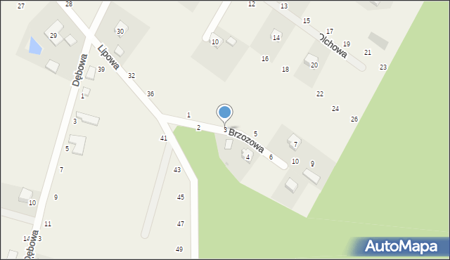 Jary, Brzozowa, 3, mapa Jary