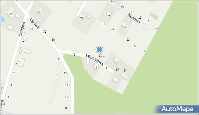 Jary, Brzozowa, 5, mapa Jary