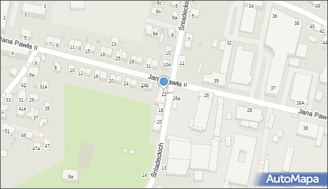 Jasło, Braci Śniadeckich Jana i Jędrzeja, 12, mapa Jasła