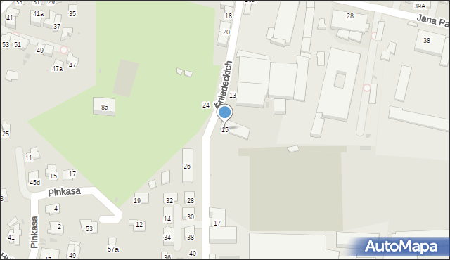 Jasło, Braci Śniadeckich Jana i Jędrzeja, 15, mapa Jasła