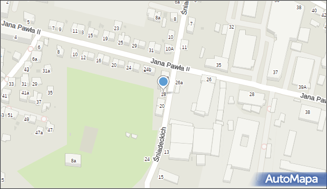 Jasło, Braci Śniadeckich Jana i Jędrzeja, 18, mapa Jasła