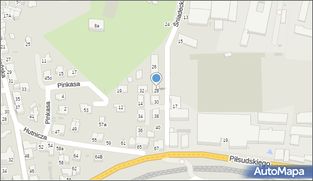 Jasło, Braci Śniadeckich Jana i Jędrzeja, 28, mapa Jasła