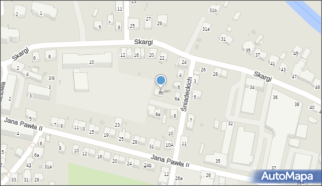 Jasło, Braci Śniadeckich Jana i Jędrzeja, 6b, mapa Jasła