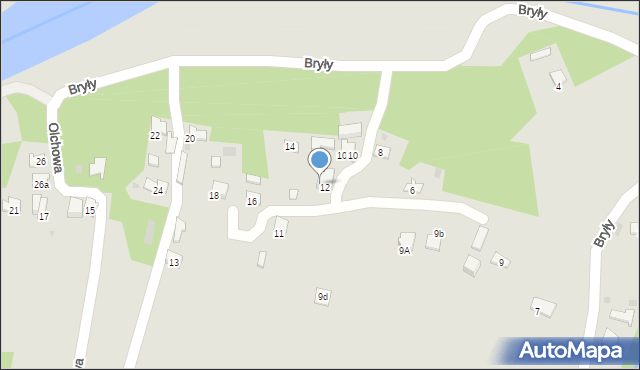 Jasło, Bryły, 12a, mapa Jasła