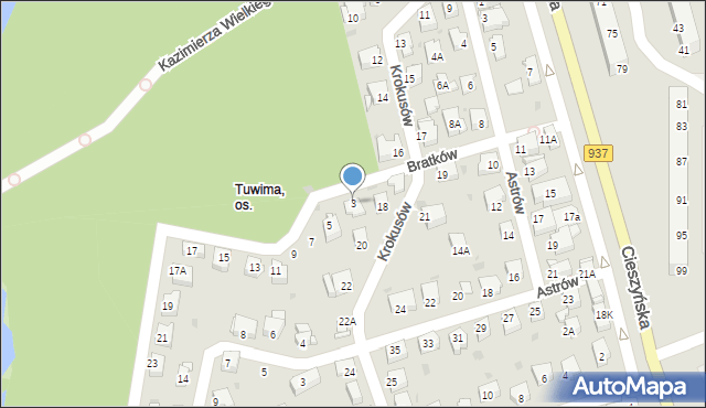 Jastrzębie-Zdrój, Bratków, 3, mapa Jastrzębie-Zdrój