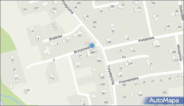 Jaworze, Brzozowa, 156, mapa Jaworze