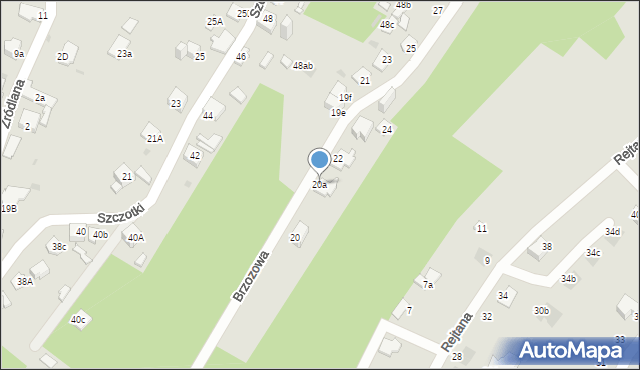 Jaworzno, Brzozowa, 20a, mapa Jaworzno