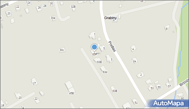 Jedlicze, Brzozowa, 63F, mapa Jedlicze