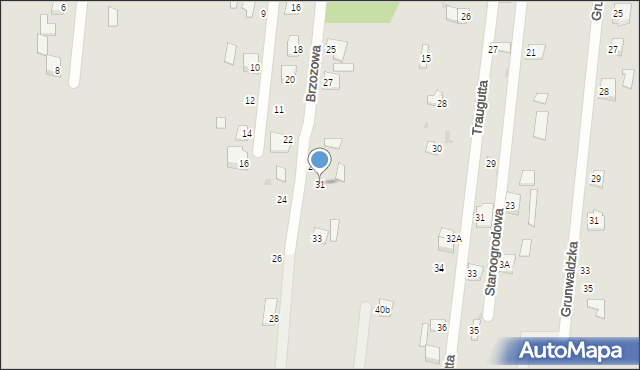 Jedlnia-Letnisko, Brzozowa, 31, mapa Jedlnia-Letnisko