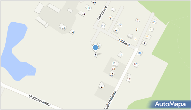 Jedwabno, Brzozowa, 5, mapa Jedwabno