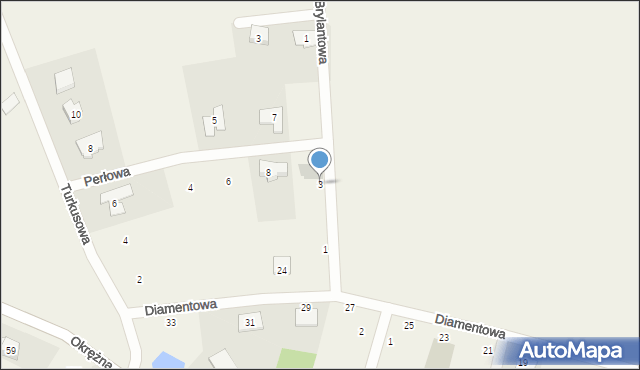Jerzykowo, Brylantowa, 3, mapa Jerzykowo