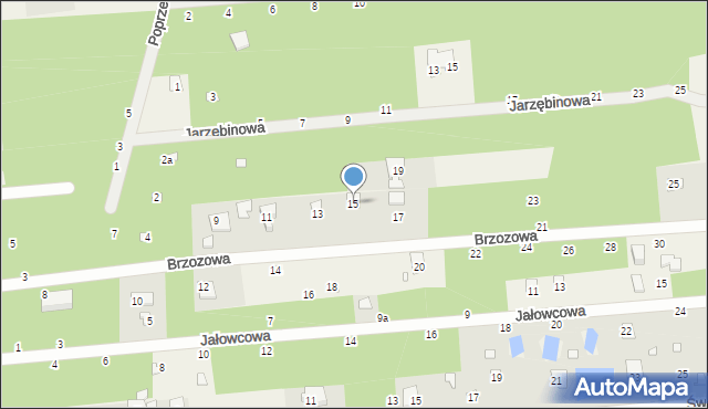 Jeziórko, Brzozowa, 15, mapa Jeziórko