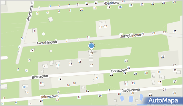 Jeziórko, Brzozowa, 19, mapa Jeziórko