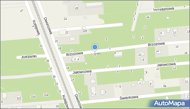Jeziórko, Brzozowa, 6, mapa Jeziórko