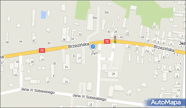 Jeżów, Brzezińska, 27A, mapa Jeżów