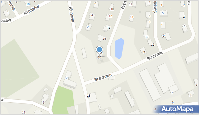 Jonkowo, Brzozowa, 20, mapa Jonkowo