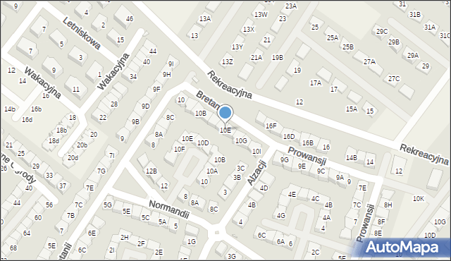 Józefosław, Bretanii, 10E, mapa Józefosław