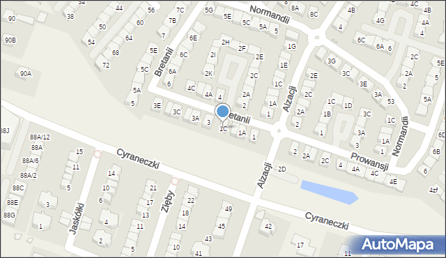 Józefosław, Bretanii, 1C, mapa Józefosław