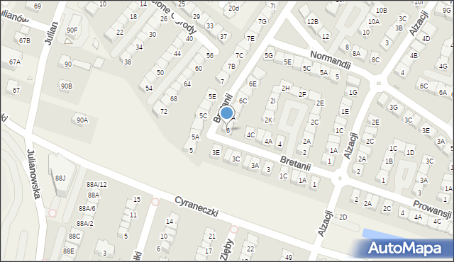 Józefosław, Bretanii, 6, mapa Józefosław