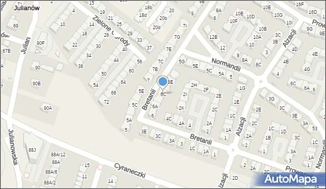 Józefosław, Bretanii, 6C, mapa Józefosław