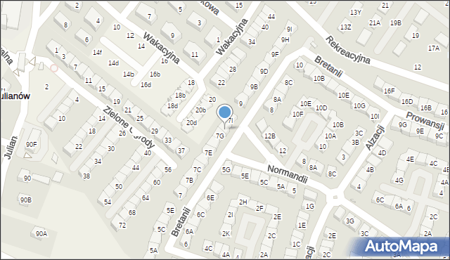 Józefosław, Bretanii, 7H, mapa Józefosław