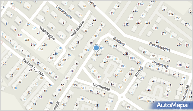 Józefosław, Bretanii, 8A, mapa Józefosław