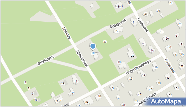 Józefów, Brücknera, 18, mapa Józefów